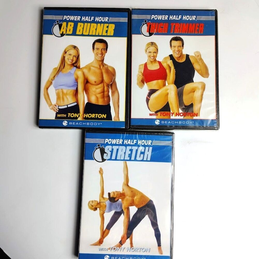 Lot 3 Thirty Minute Exercise DVDs Videos Stretch Thigh Trimmer Ab Burner